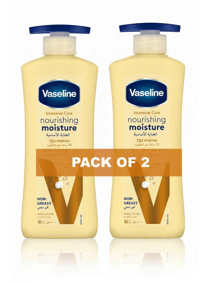 Vaseline Intensive Care Nourishing Moisture Body Lotion Pack of 2 400 ml